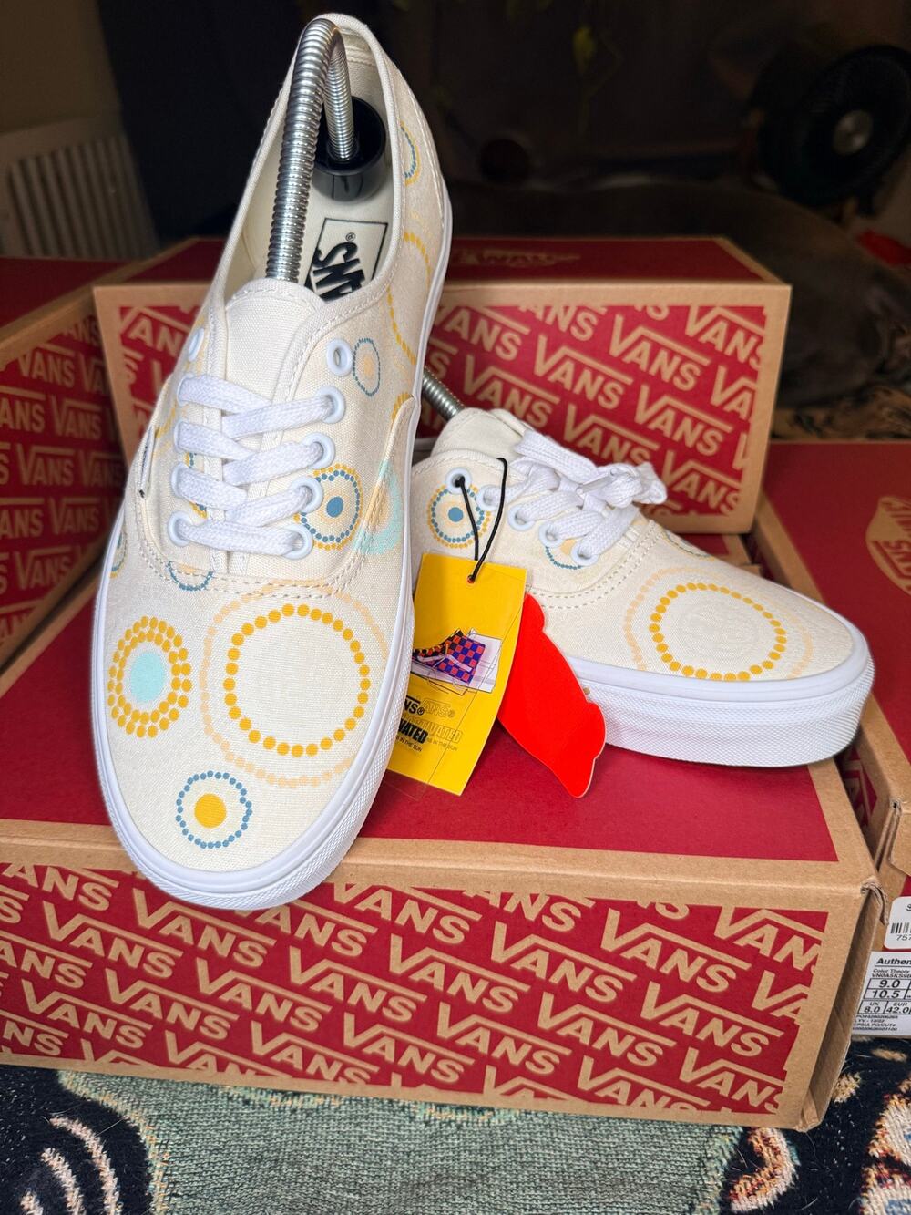 BRAND NEW Vans Authentic UV ACTIVATED Ink Mosaic Unisex Men 8.5/Women 10